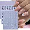 3/4pcs Black White Pink Love Nail Art Stickers 3D Lines Love Nail Decals DIY Adhesive Slider Valentine Manicure Decoration