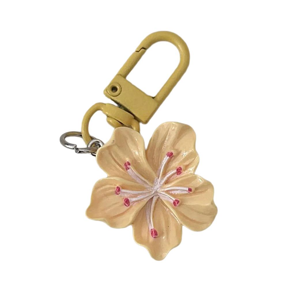 Fashion Flower Keychain Accessory Portable Key Holder Trendy Bag Charm Acrylic Texture Suitable for Travel Enthusiasts