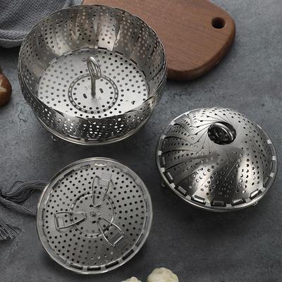 304 Stainless Steel Folding Steaming Rack - Space-Saving, Multifunctional, Telescopic Steamer, and Draining Basket.