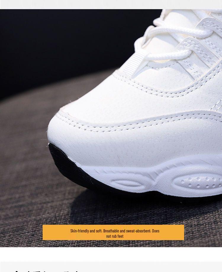 2023 Autumn/Winter Leather High-Top Cotton Shoes - Waterproof, Velvet-Lined, Thick-Soled, Height-Increasing Sports Dad & Student Shoes