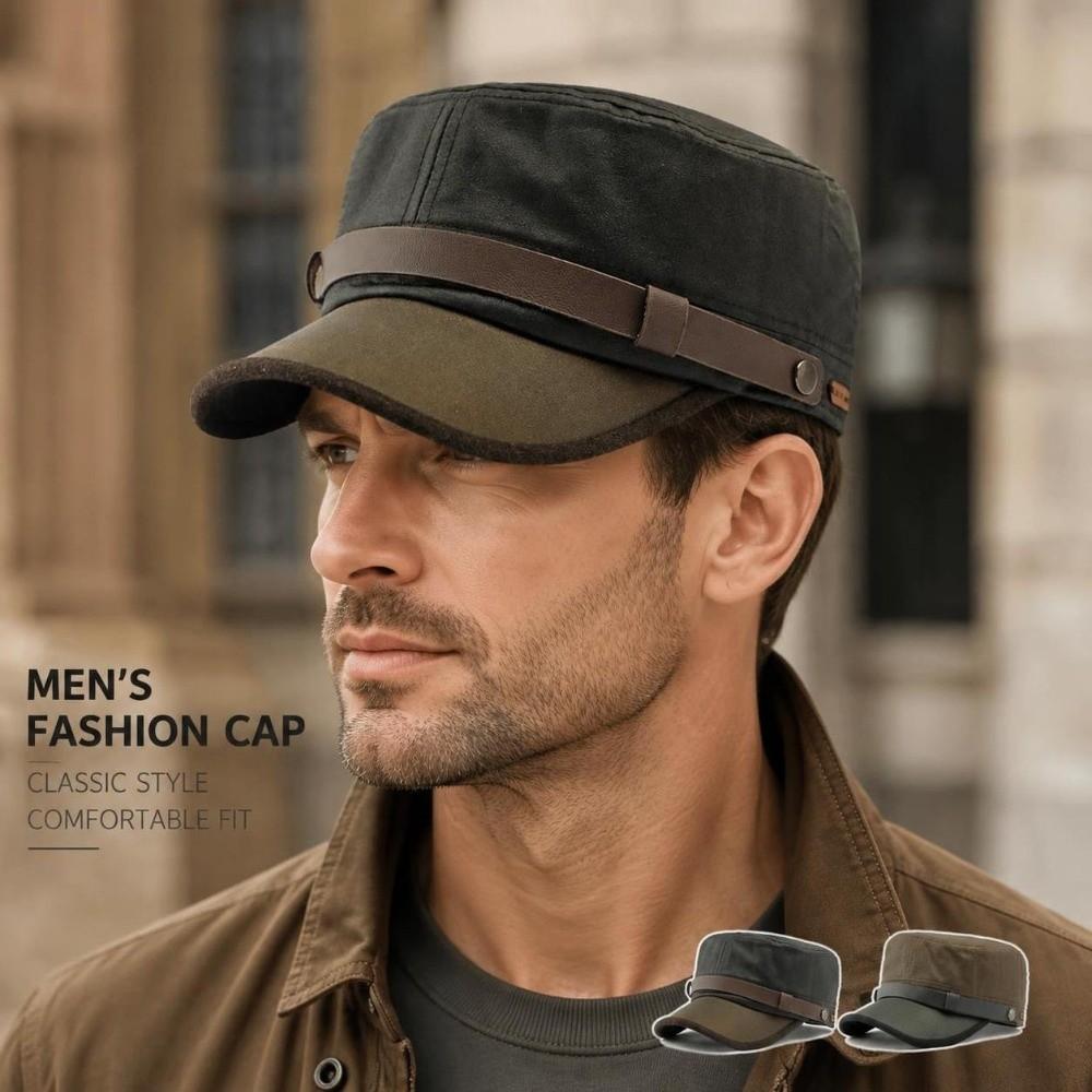 Durable Flat Cap Waterproof Flat Top Hat Classic Cotton Baseball Cap Four Seasons