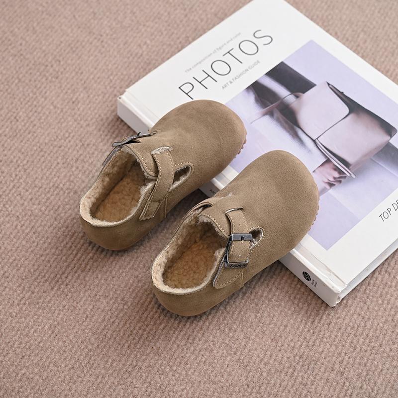 Chaussures en Cuir Peluche pour Enfants Garçons Filles Chaussures Décontractées Semelle Souple Enfants Hiver Chaud Chaussures Plates Anti-dérapantes Hiver 2024 Nouveau