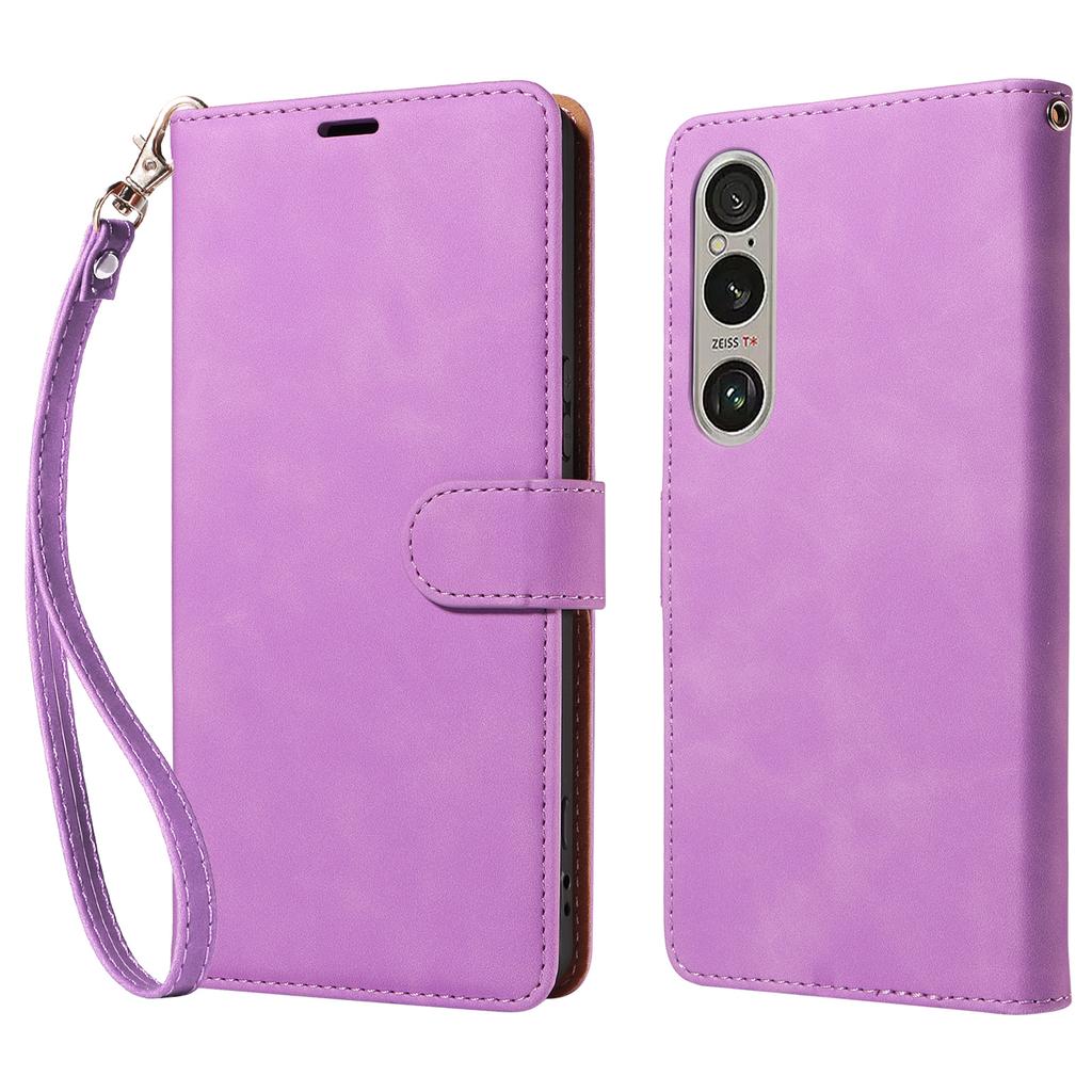 For Sony Xperia 1 VI Case with Thickened Strap RFID Blocking Wallet Stand Leather Flip Phone Cover