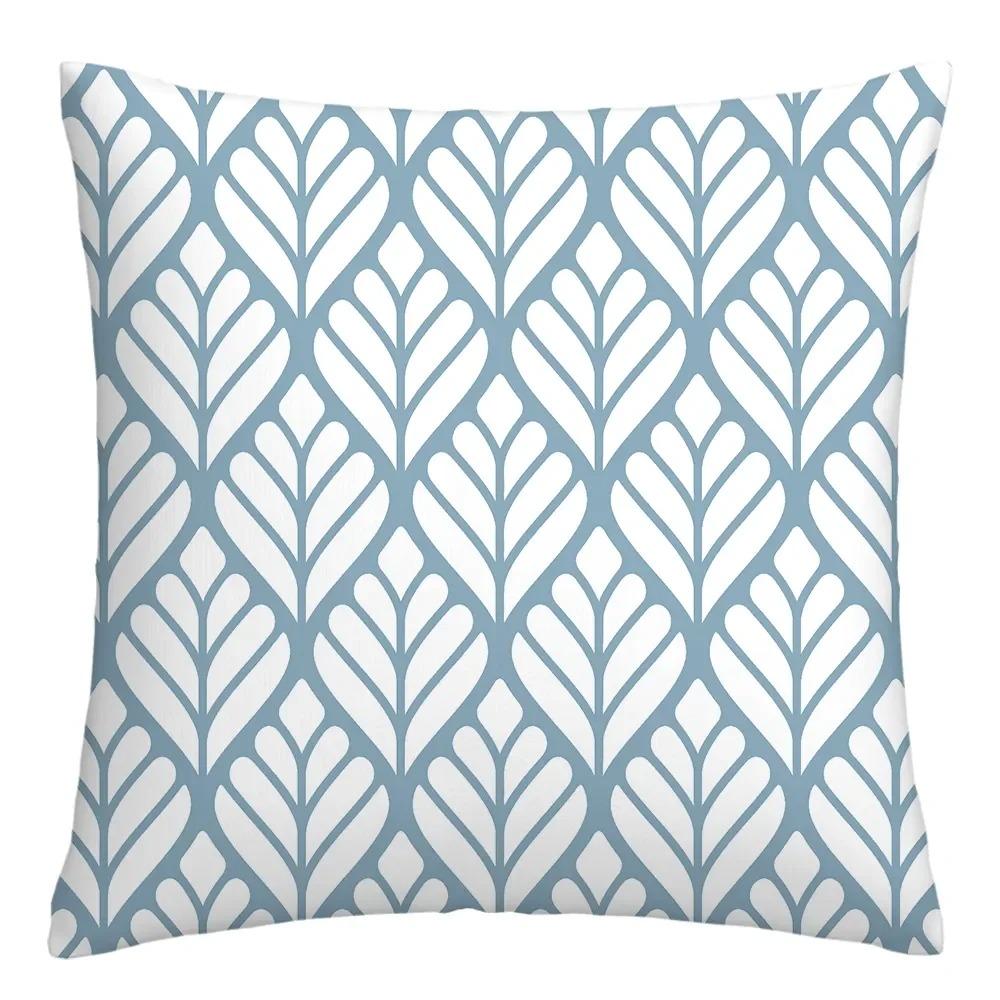 Blue and White Geometric Diamond Pillowcase Office Living Room Home Pillowcase Car Ornaments
