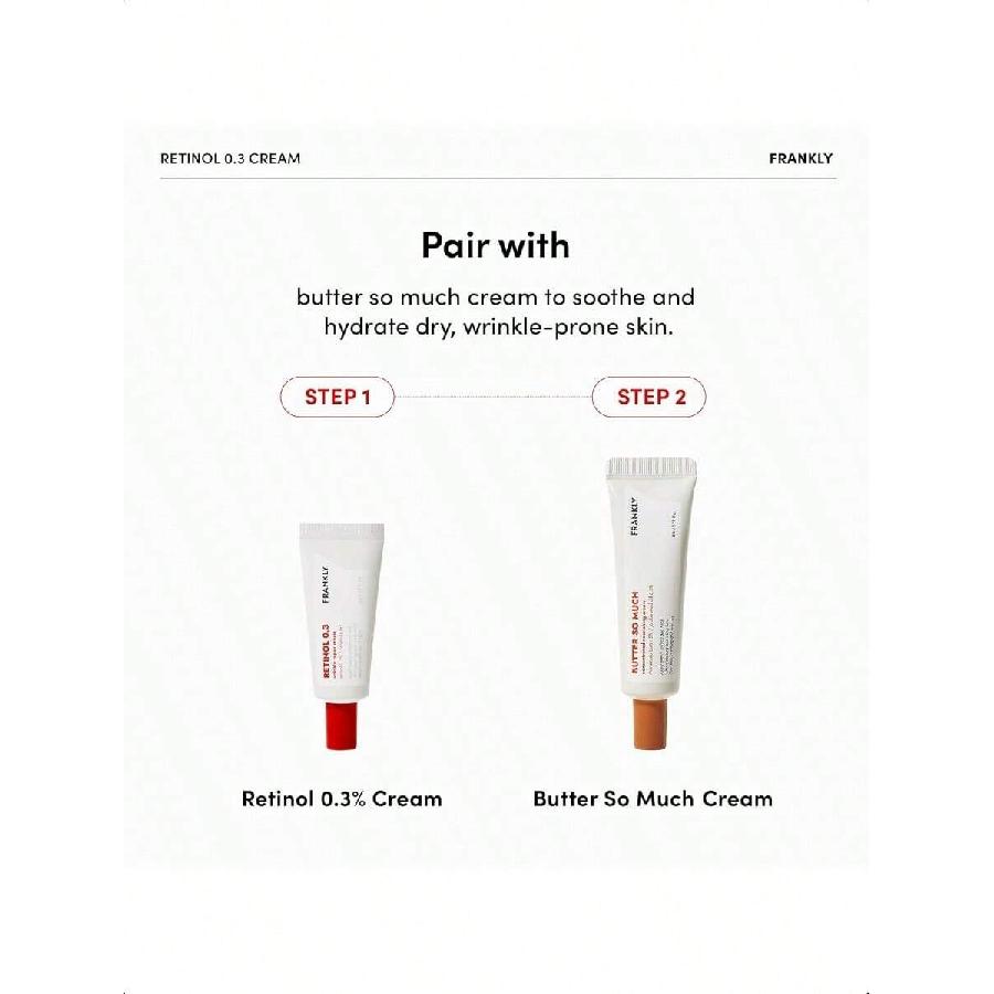 Crème FRANKLY Rétinol 0,3% - 20ml | Crème de nuit puissante intensive au rétinol enrichie en rétinol 0,3%, céramides fortifiants pour la peau