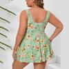 Women's Two-Piece Bikini Set Large Size Skirt Split Swimsuit