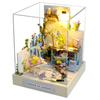 Mini casă de păpuși în miniatură Kit de bricolaj pentru casă mică, jucării de cameră, puzzle din lemn, artizanat, decorațiuni pentru dormitor, cu mobilier, casă de păpuși