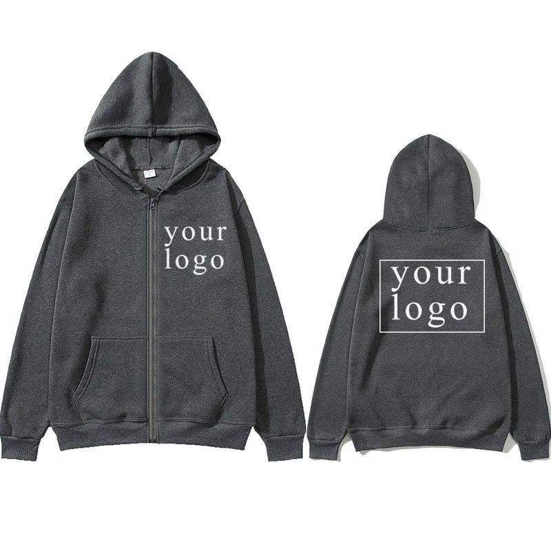 New Fashion Your Own Design Brand Logo/Picture Personalized Custom Anywhere Men Women DIY Zipper cardigan hoodie