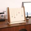 Wooden Slant Jewelry Display Stand Desktop Organizer Rings Necklaces Vintage Style