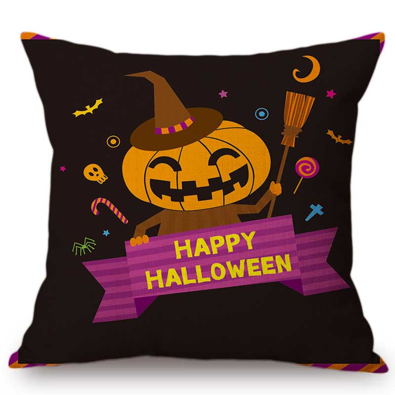 Halloween Decoration Pillow Case Happy Halloween Cartoon Vampire Pumpkin Party Celebration Decorative Sofa Cushion Covers