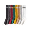 Women's Two-Stripe High Knee Cotton Socks - Black (Spring, Autumn, Winter Fashion)
