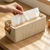 Adjustable Lifting Wood Cover Tissue Box Travertine Texture Napkin Holder Simple Desktop Tissue Box Home Bathroom Living Room