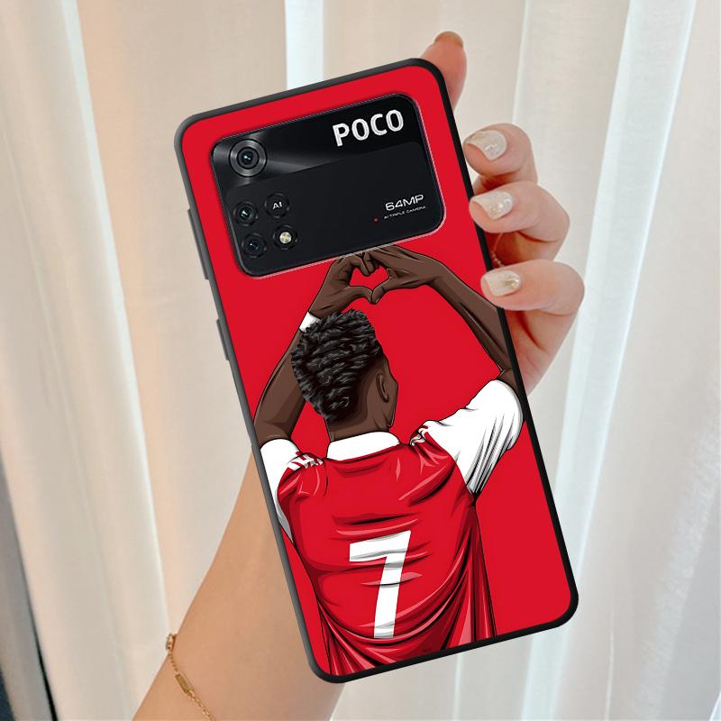 

Phone Case for Poco X7 C71 X4 Pro M5s M7 M3 M4 Pro C40 C50 X3 NFC F3 F7 C75 X5 C51 C61 Soft Cover Football Star Numbers Poco X4 Pro 5G