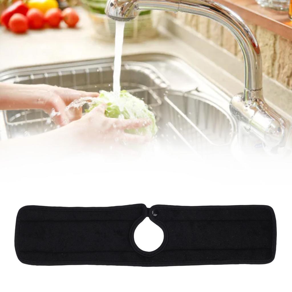 Sink Mat Drip Catcher Guard Faucet Mat for Sinks Absorbent Washable Counter Protector Drying Pad for Kitchen Bathroom RV Black