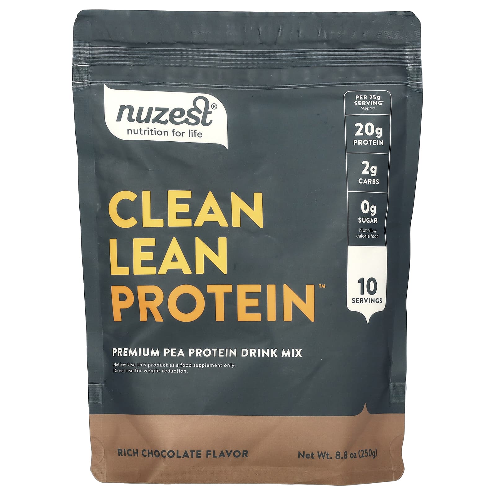 

Nuzest, Clean Lean Protein, Rich Chocolate, 8.8 oz (250 g)