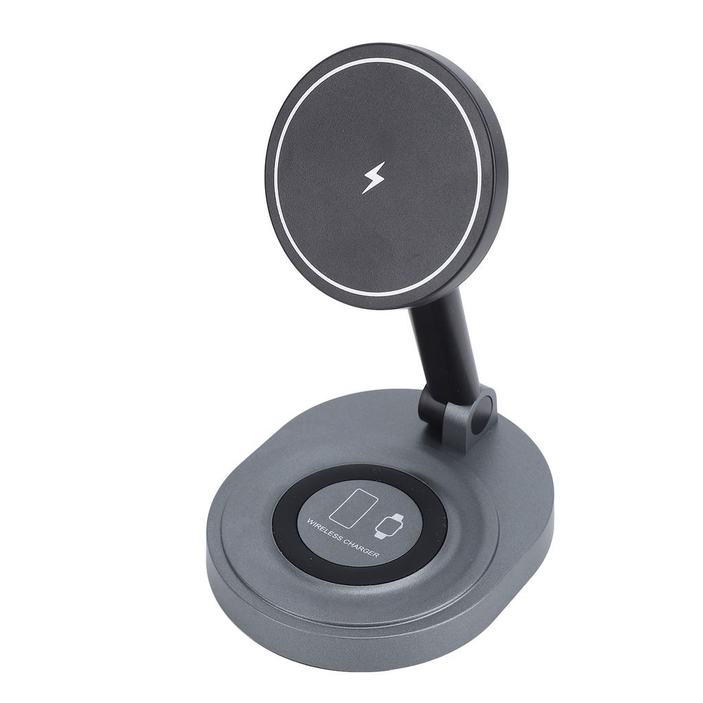 Magnetic Wireless Charger Station 360 Degree Rotating Fast Charging LED Indicator Light Wireless