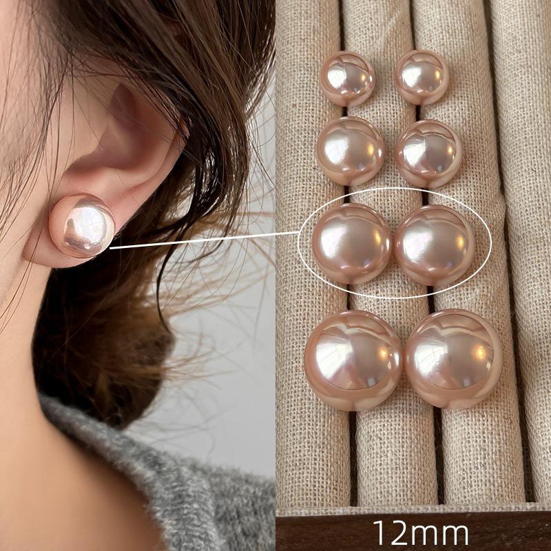 2025 Cherry Blossom Pink Pearl Stud Earrings for Women | Niche Design Ear Clips | High-End Jewelry