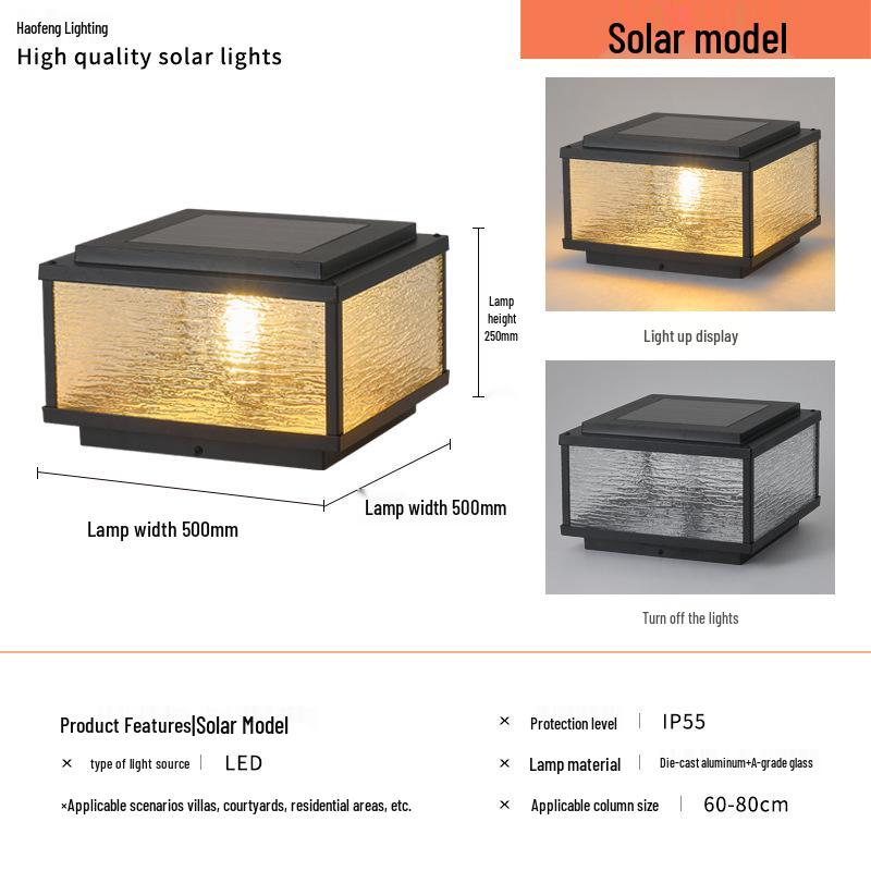 Cross Park Solar Wall Lamp for Outdoor Villa and Courtyard Gates