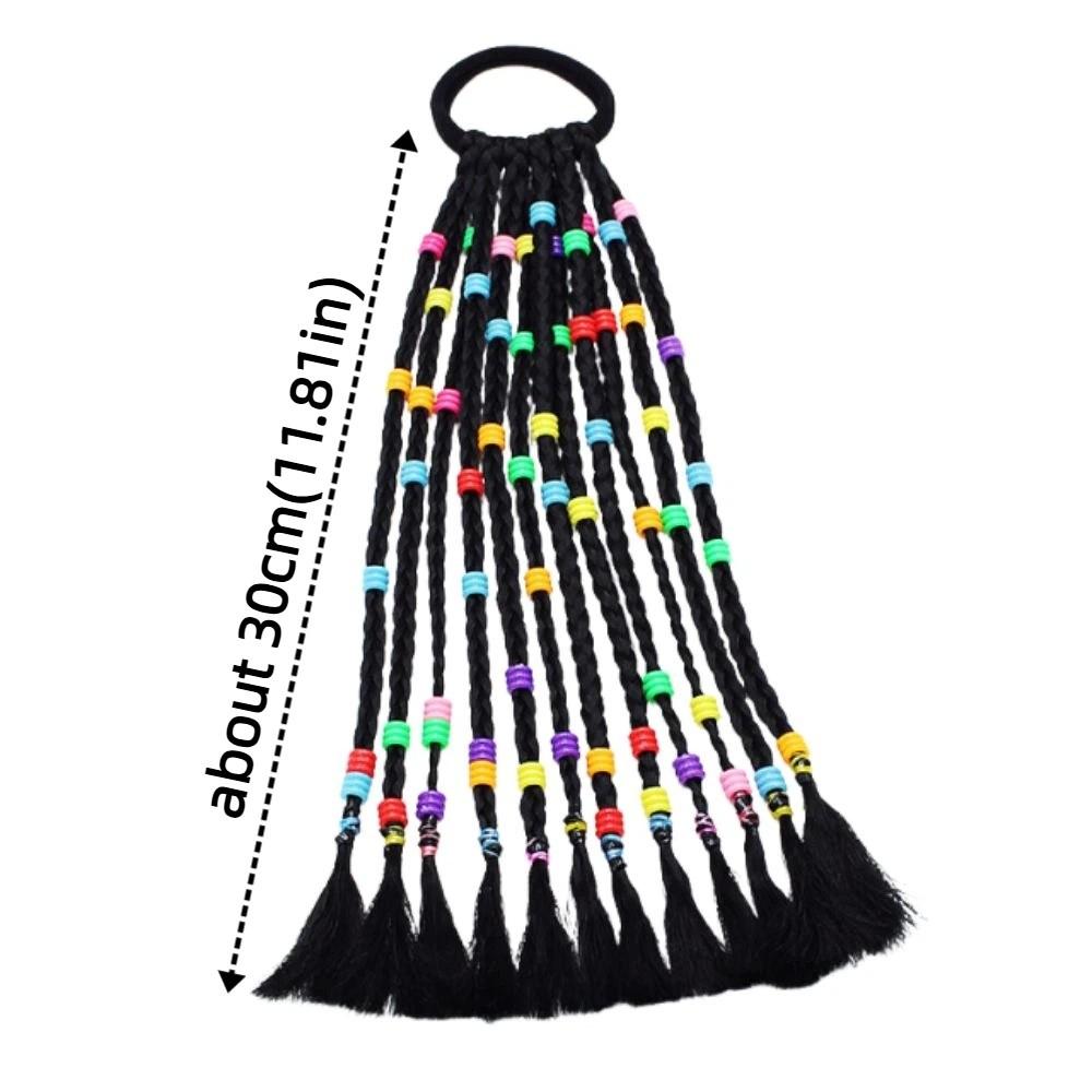 Cute Kids Braided Hair Rope Natural Girls Ponytail Headbands Children Wig Braids  Daily Use