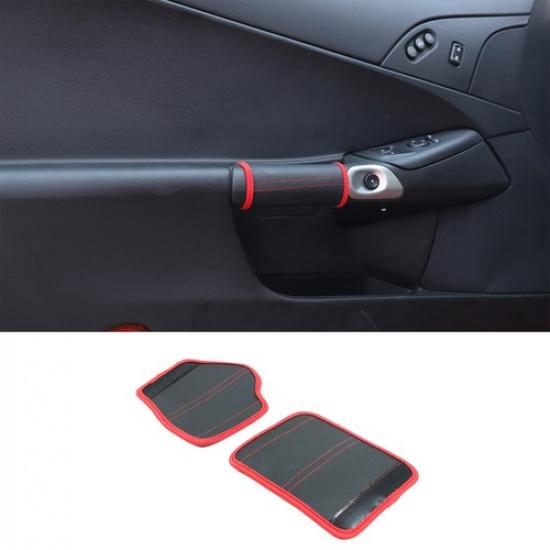 2PCS Inner Door Handle Protector (PU) Interio For Corvette C6 2005-2013