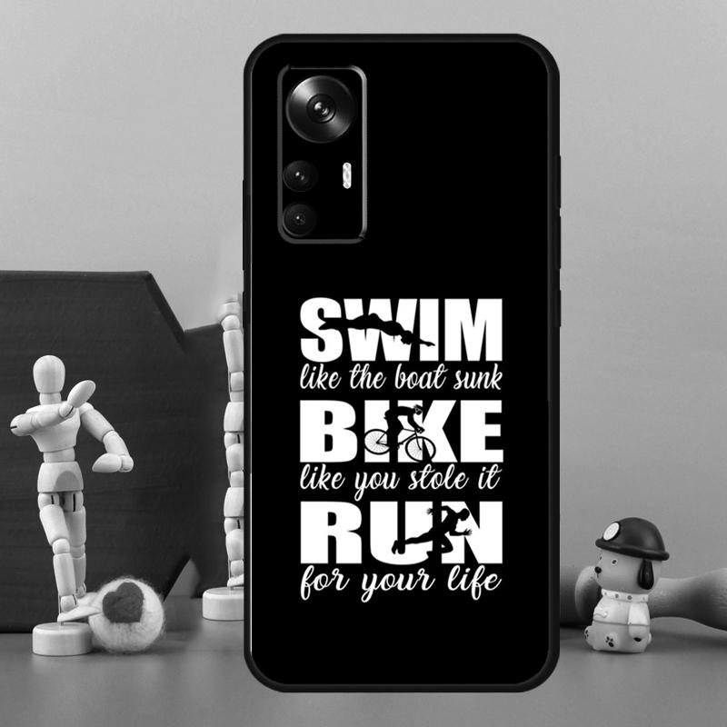 

Triathlon Tri Life Swim Bike Run Case For Xiaomi 15T 14T 13T 14 15 Ultra 17 Pro Max POCO F8 Ultra F7 F5 F6 X5 X6 X7 Pro Cover POCO X7 Pro
