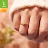 Simple Horse Eye Zircon Single Ring, Fashionable Stacked S925 Sterling Silver Plated 14K Gold Ring Ring Ring.