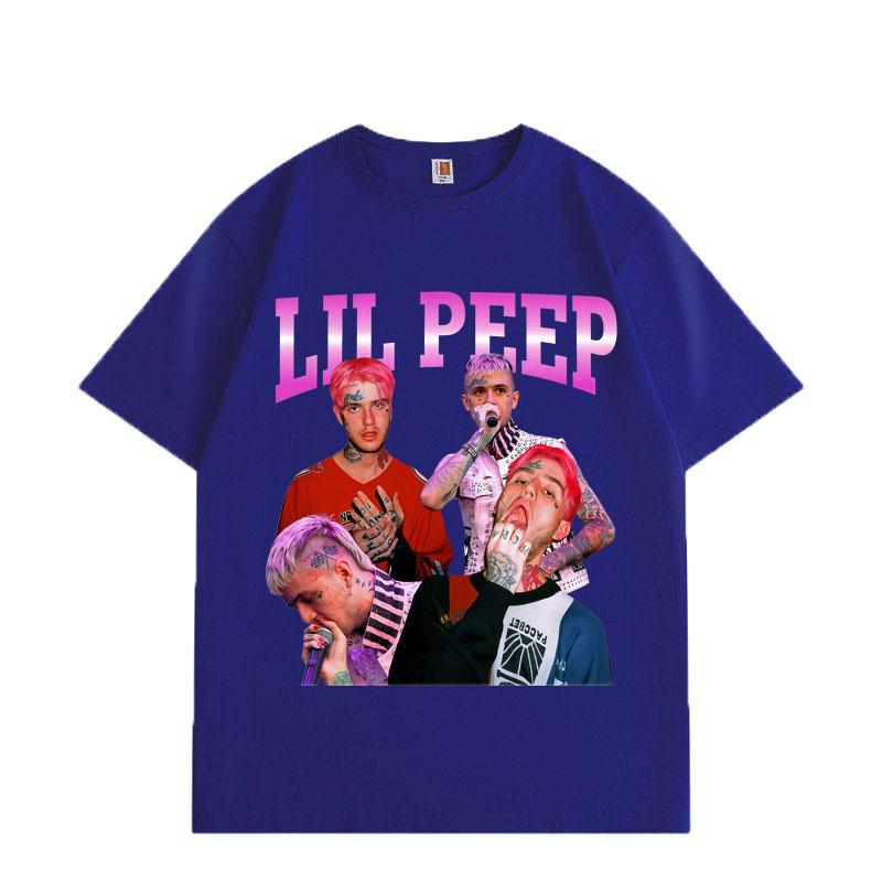 Koszulki z grafiką rapera Lil Peep Moda Hip Hop Krótki rękaw Koszulki Letnie Luźne Bawełniana Koszulka Unisex Y2k Streetwear