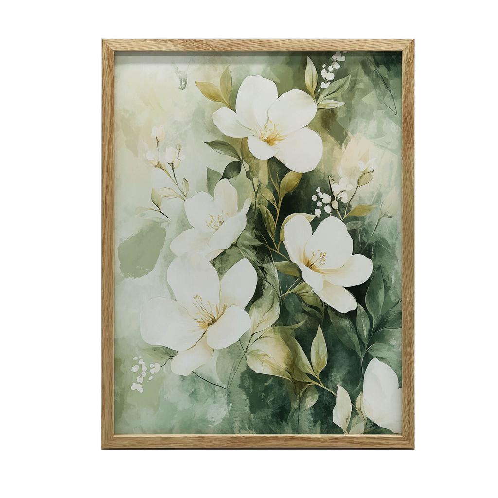 Floral Bouquet On a Green Background Floral Bouquet On a Green Background, 50X70 Cm, Frameless, Premium Canvas On Stretcher
