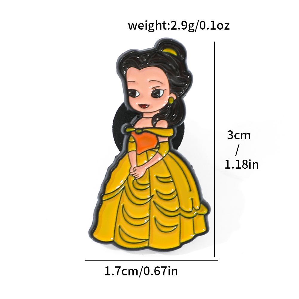 European and American film and television characters metal badge beautiful woman and beast teapot wife alloy brooch pin