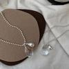 Women's 925 Silver Transparent Double Waterdrop Long Necklace