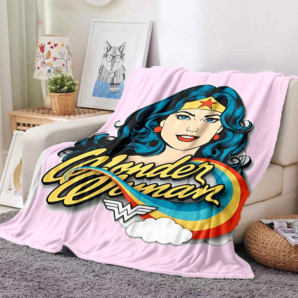 1ks Wonder Woman, Superhrdinská deka Polyesterové vlákno, Celoroční pohodlí na pohovku, Postel, Kancelář, Auto, Kempování Ideální domácí dekorace a dárek, Pohodlí v kanceláři