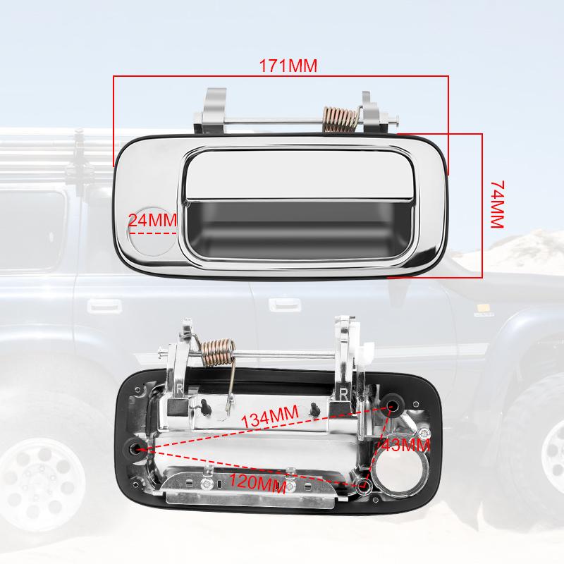 Car Front Right Outer Door Handle Chrome Exterior Door Handle For Toyota Landcruiser J80 Series 1990-1998 For Lexus LX450