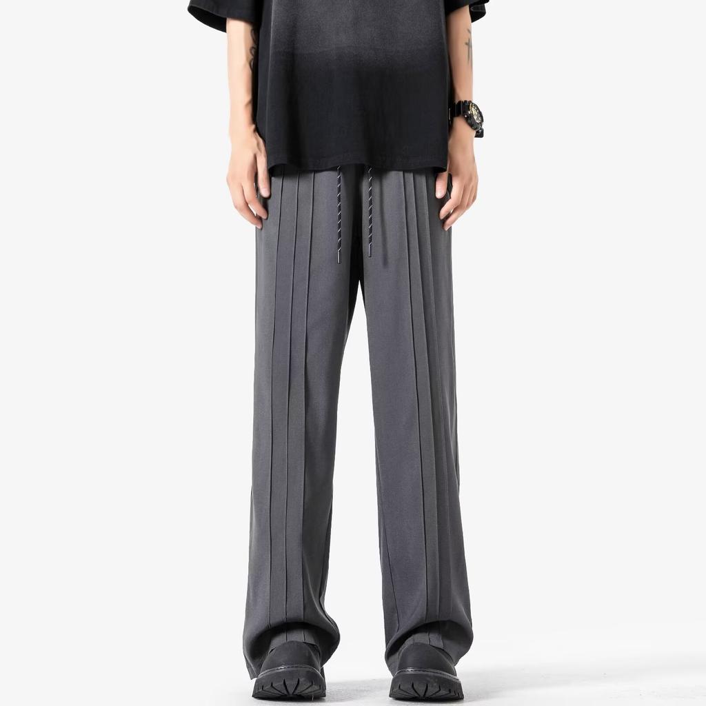 Freizeithose Herren Sommer Japanisch Retro Nische Design Sinn High Street Locker Weitbeinige Gerade Anzughose