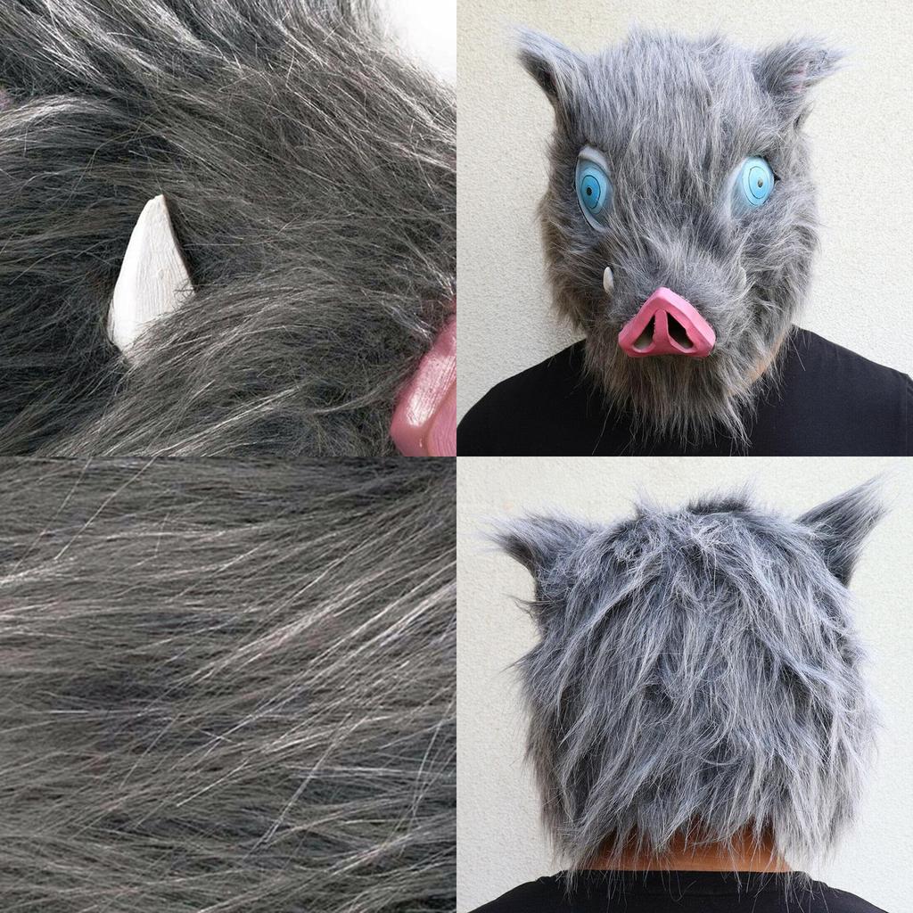 Demon Slayer Halloween Kimetsu No Yaiba Hashibira Inosuke Pig Cosplay Mask Cos