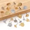 10-50pcs/lot High Quality Stainless Steel Blank Earring Stud Base For 6/8/10mm Cabochon Cameo Settings DIY Earrings Accessories