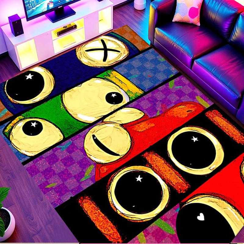 Game Rainbow Friends Print Rug, Washable Floor Carpet, For Entryway Dorm Laundry Room Office Study, Home Decor Birthday Christmas Gift
