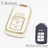 Car Key Cover Case 5 Buttons For Honda Civic Crv Hrv Accord Pilot Fit Freed Vezel Odyssey  -  Accessories