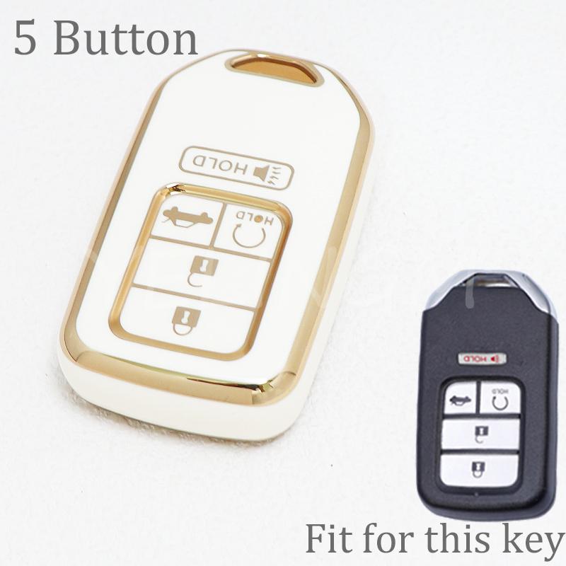 Car Key Cover Case 5 Buttons For Honda Civic Crv Hrv Accord Pilot Fit Freed Vezel Odyssey - Accessories