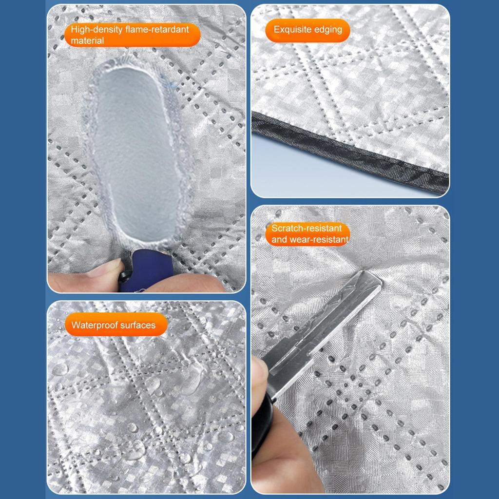 Thick car windshield cover, sunroof sunshade, car sun protection, heat insulation, foldable dust-proof half protective cover