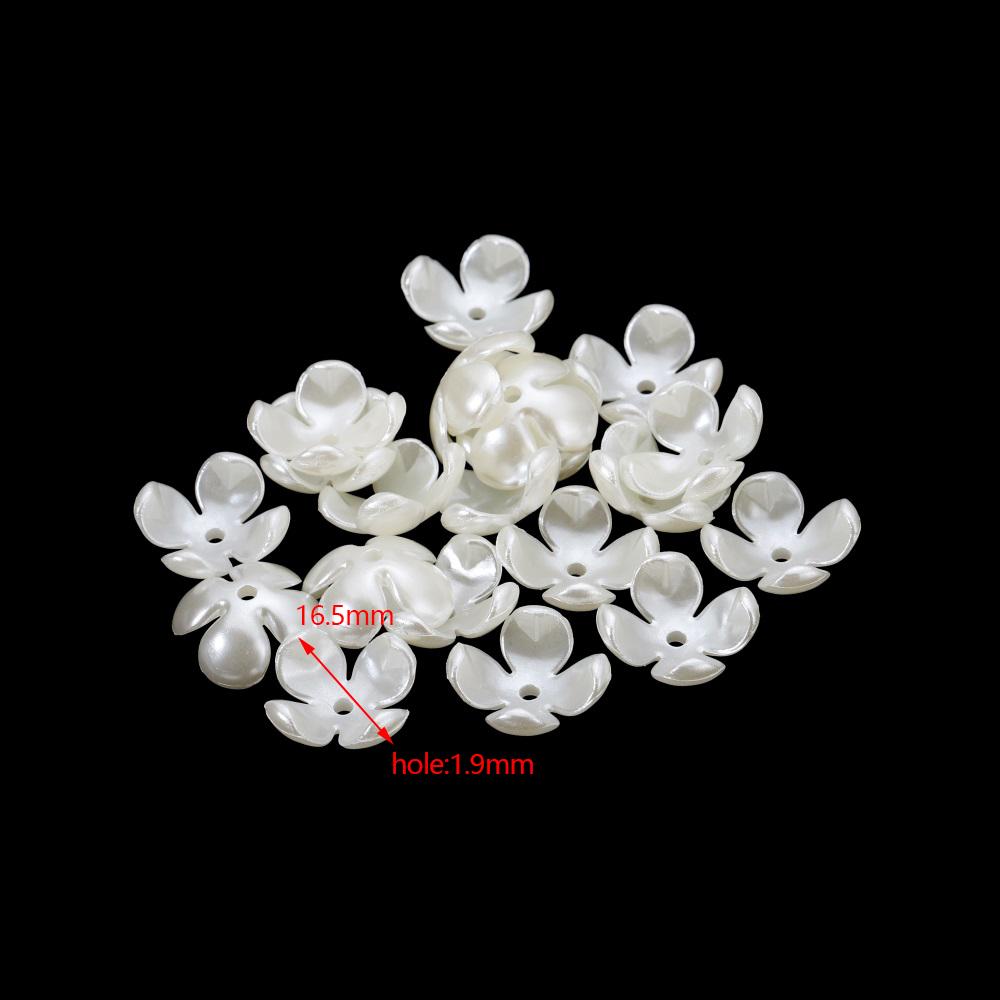 20 stuks/partij Acryl Bloemvormig Imitatie Parelkralen Bedeltjes Kralen Ketting Armband Decoratie Voor Doe-het-zelf Sieraden Maken Onderdelen
