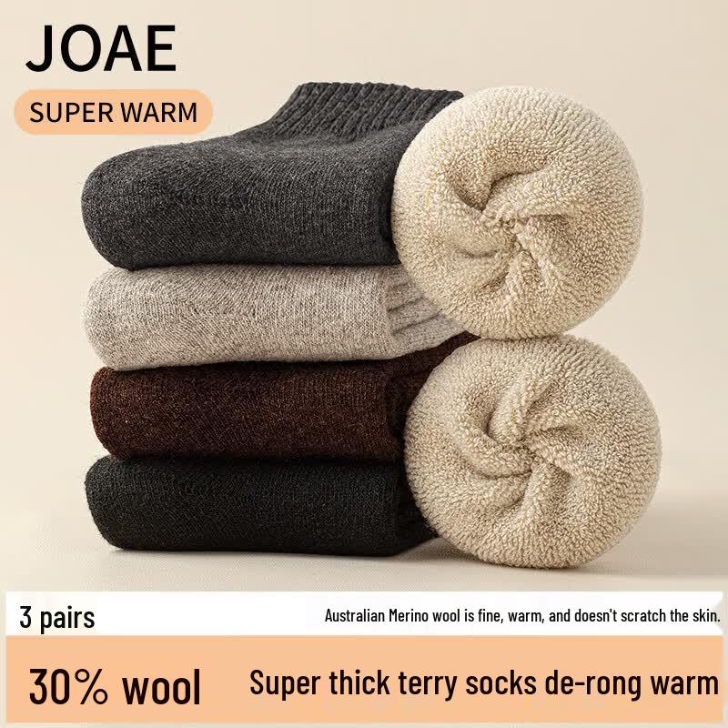 JOAE Men s 30% Merino Wool Thermal Mid-Calf Socks One Size