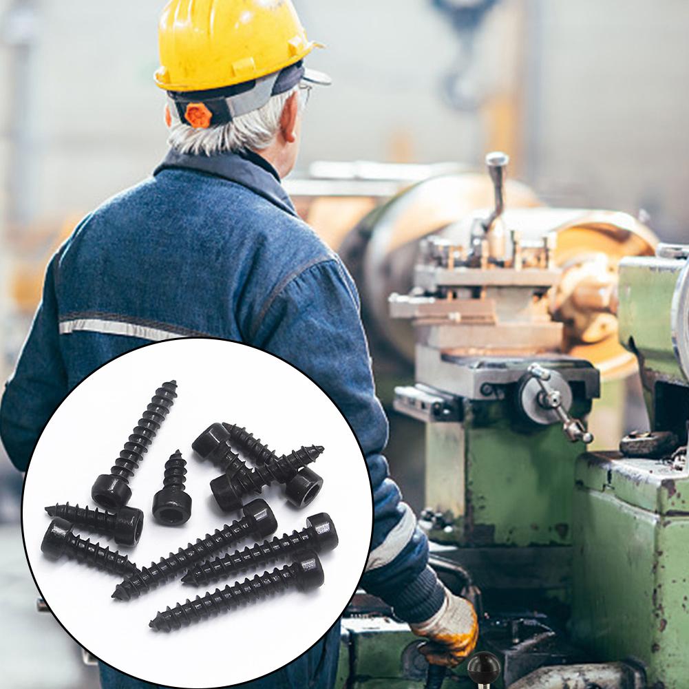 32Pcs Carbon Steel Cap Head Self Tapping Screw Thread Approx. 35mm Long For Wood, Plastic, And Metal,