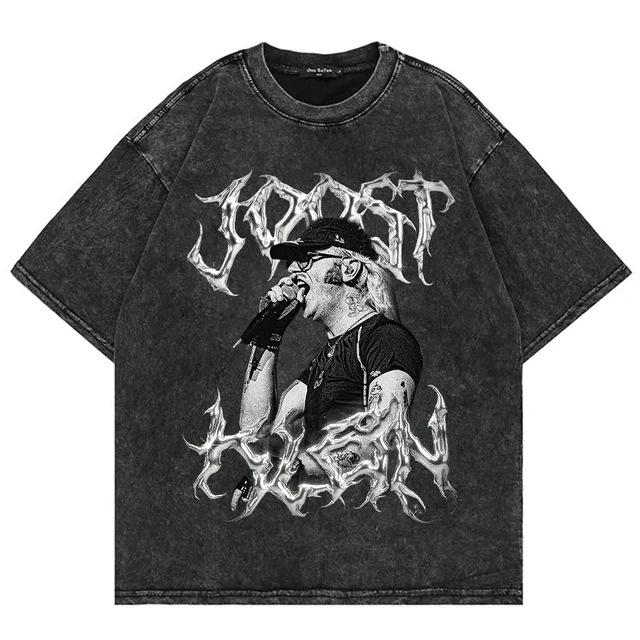 T-Shirt Unified Retro Joost Washed Number T-Shirt 10 Retro Fashion Pickled Men S And Women S T-Shirt Kl Pure Cotton Aesthetic Shirt S