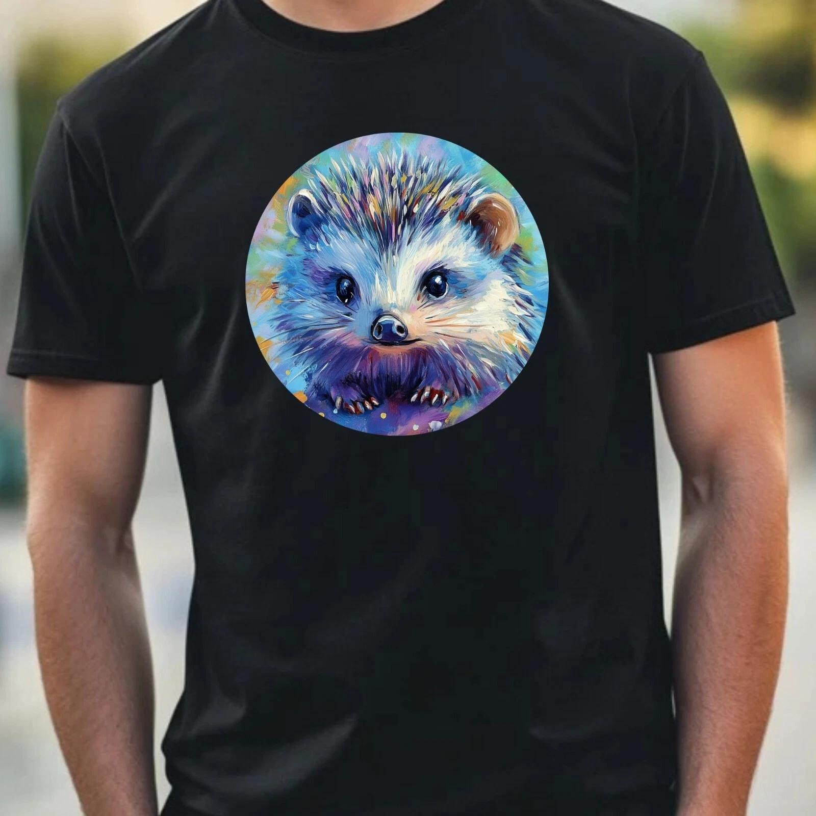T-Shirt Herren Igel Portrait Motiv Baumwolle Größe XS bis 5XL XXL