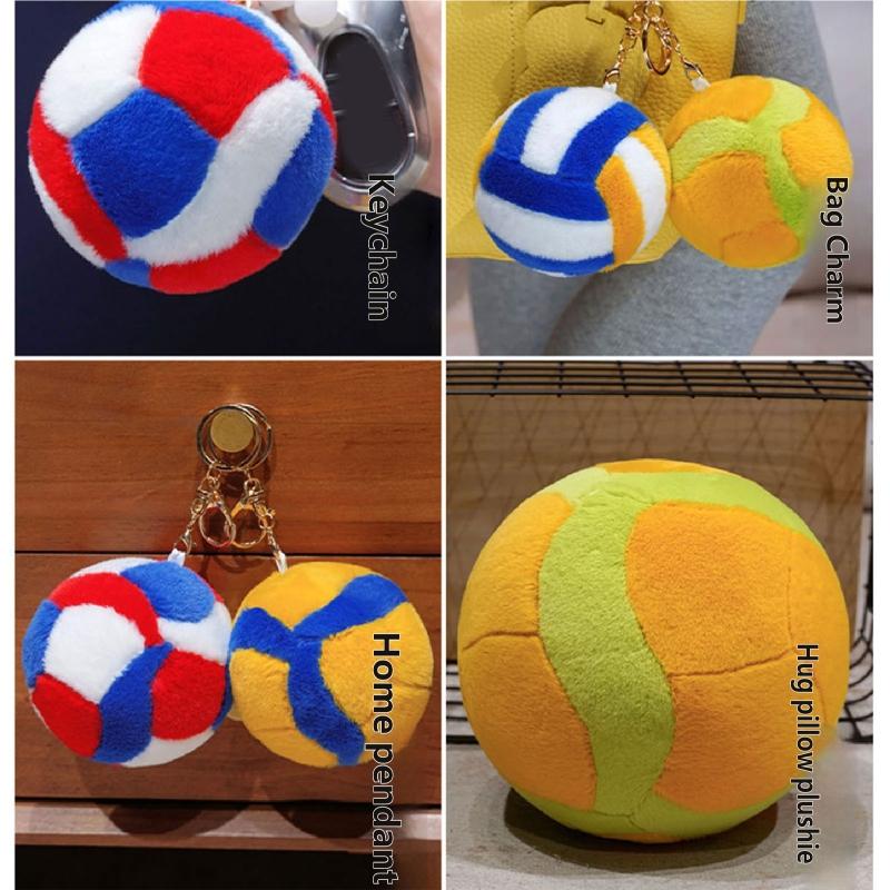 Seat Cushion Soft Furry Fabric Sports Throw Pillow Realistic Volleyball Shape Stuffed Cushion For Work Home Relaxation