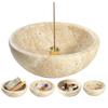 Palo Santo Räucherstäbchen Natürlicher Marmor Weißer Salbei Räucherstäbchen Hitze mit Räucherstäbchen Halter Kleiner Gegenstand Marmor NGELOM Halter, (Travertin), Teller, Robust, 13cm,