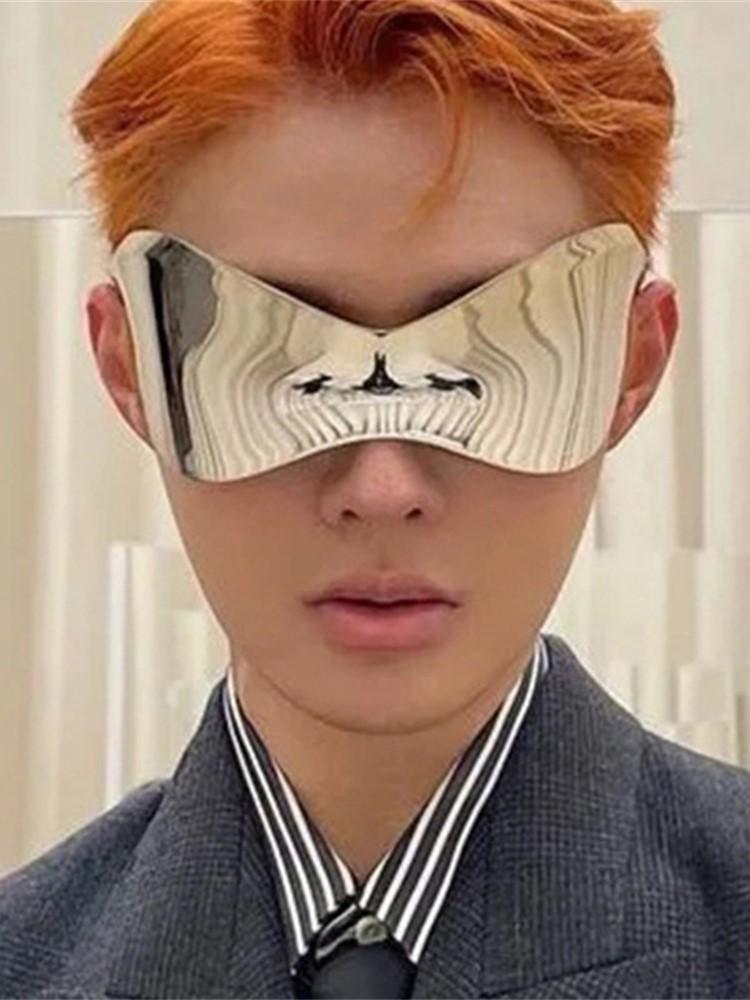 Oversized Cyberpunk Retro One Piece Sunglasses with Future Tech for Women Men Y2K Fashion Super Sunglasses Punk Mask UV400