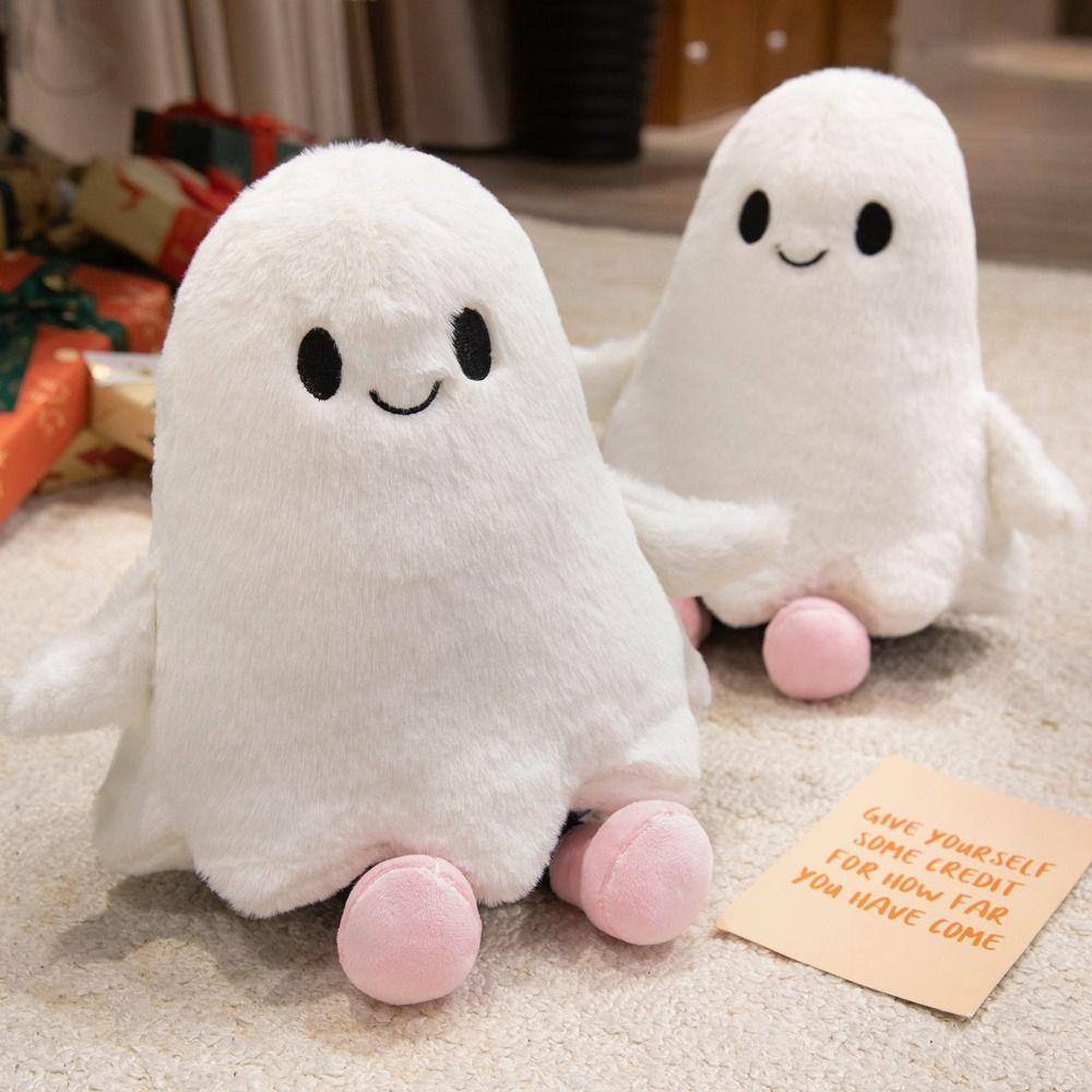 Halloween Style White Cat Plush Pillow Kawaii Black Cat Plush Doll  Birthday Christmas