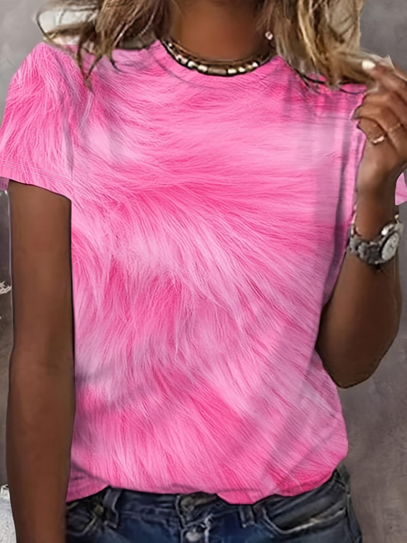 Women s Tee - Fuzzy Texture Pattern Graphic, Bold Vibrant Print Design for Casual Daily Wear S