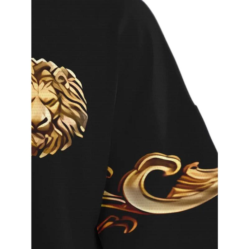 Summer Men's Animal Print Fashionable Comfortable Loose Casual Short Sleeved Sport Wear